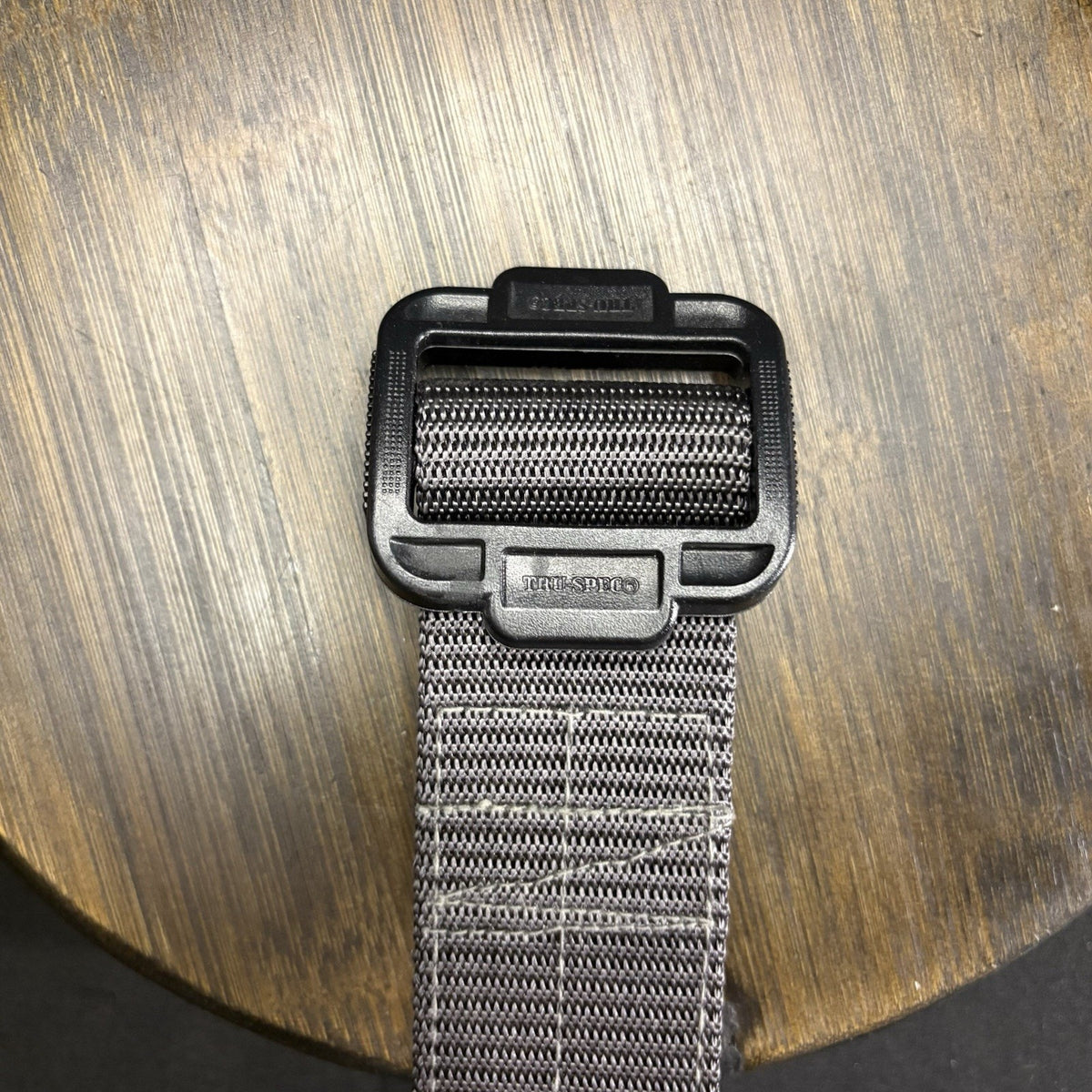 Tru-Spec Tactical Belt Size Medium Nylon Web Black Grey Reversible Heavy Duty