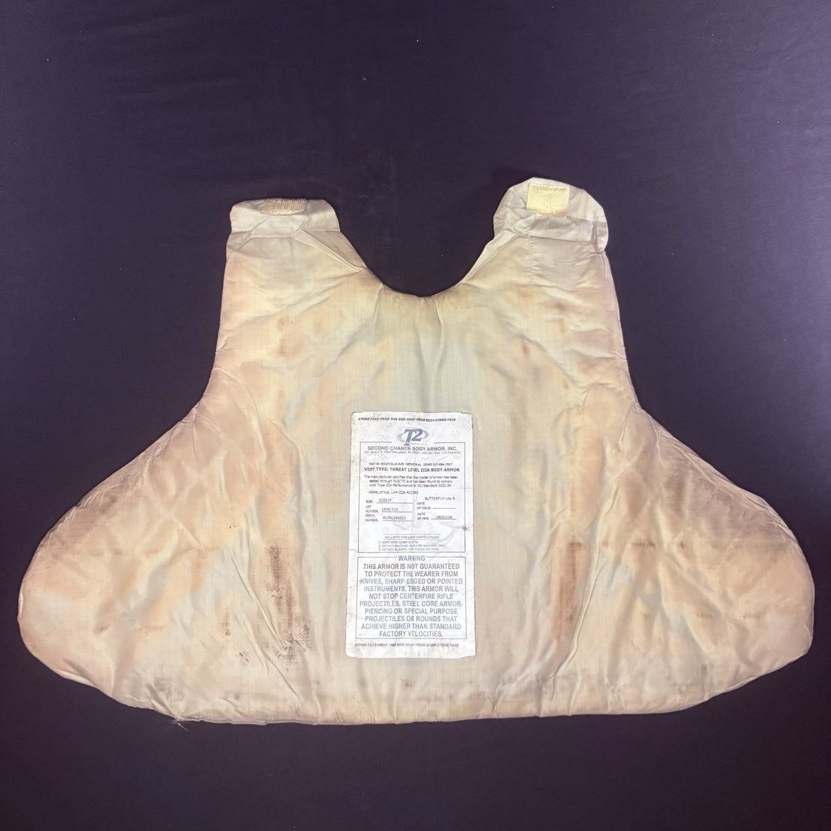 Second Chance 3A Bullet Proof Vest Size Large Concealable Ballistic IIIA Vest