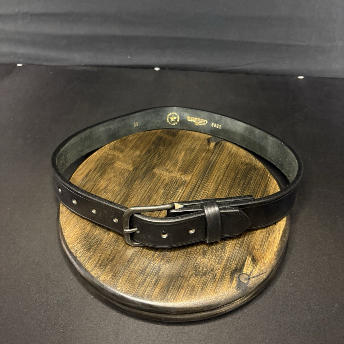 Boston Leather Off-Duty Belt Size 30" Plain Black 1.5” w/ Chrome Buckle USA Made