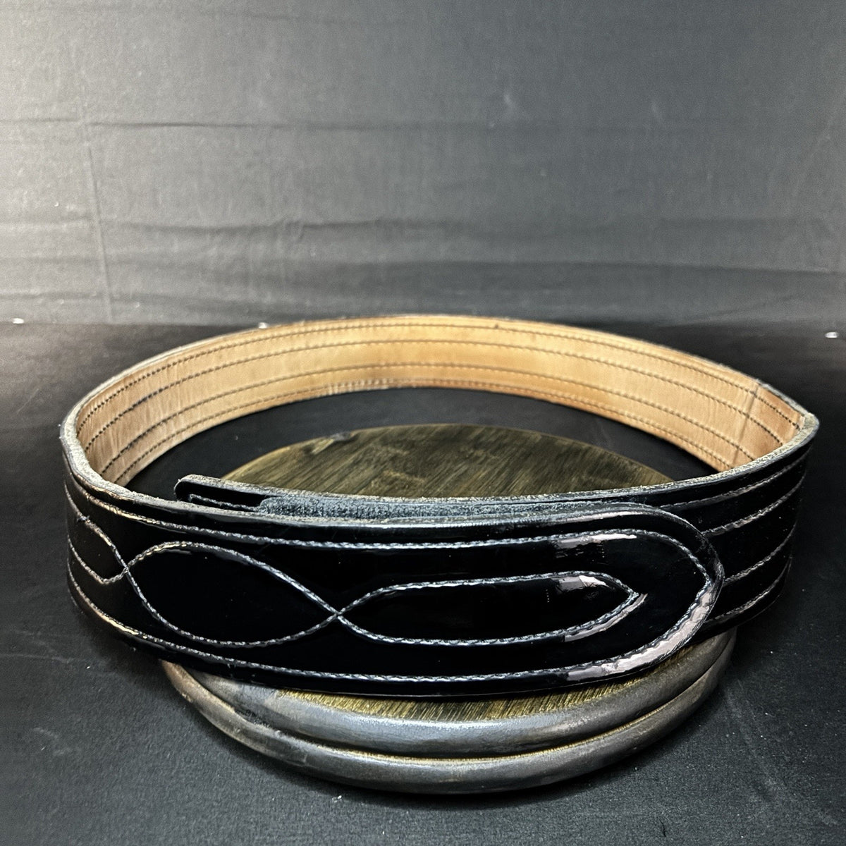 Safariland 94P Duty Belt Size 42" Hook & Loop Hi Gloss Black Leather 2.25"
