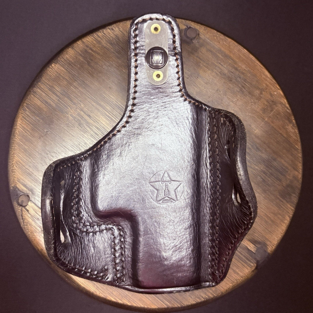 Taguna Texas 1836 Glock 19 / 17 Holster Black Stiched Leather, Double Belt Loop