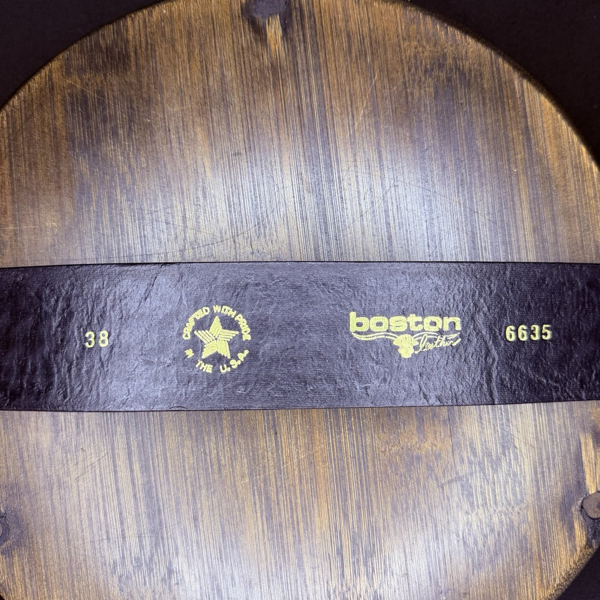 Boston Leather Hook & Loop Duty Belt Size 38" Basketweave Leather 1.75" 6635