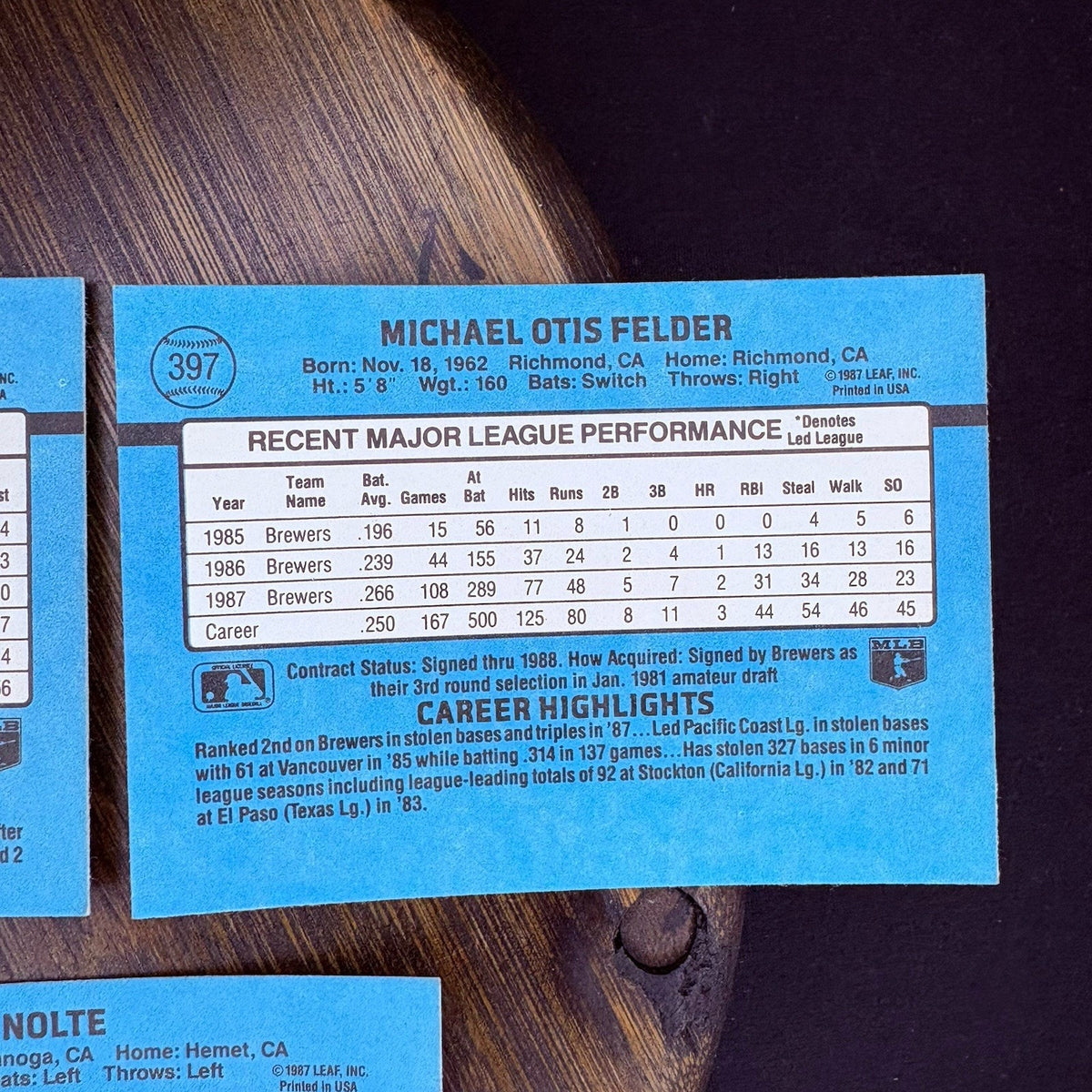 Donruss 1988 High Grade Cards #399, #398, #397, #396, #534 MLB Baseball (Lot 5)