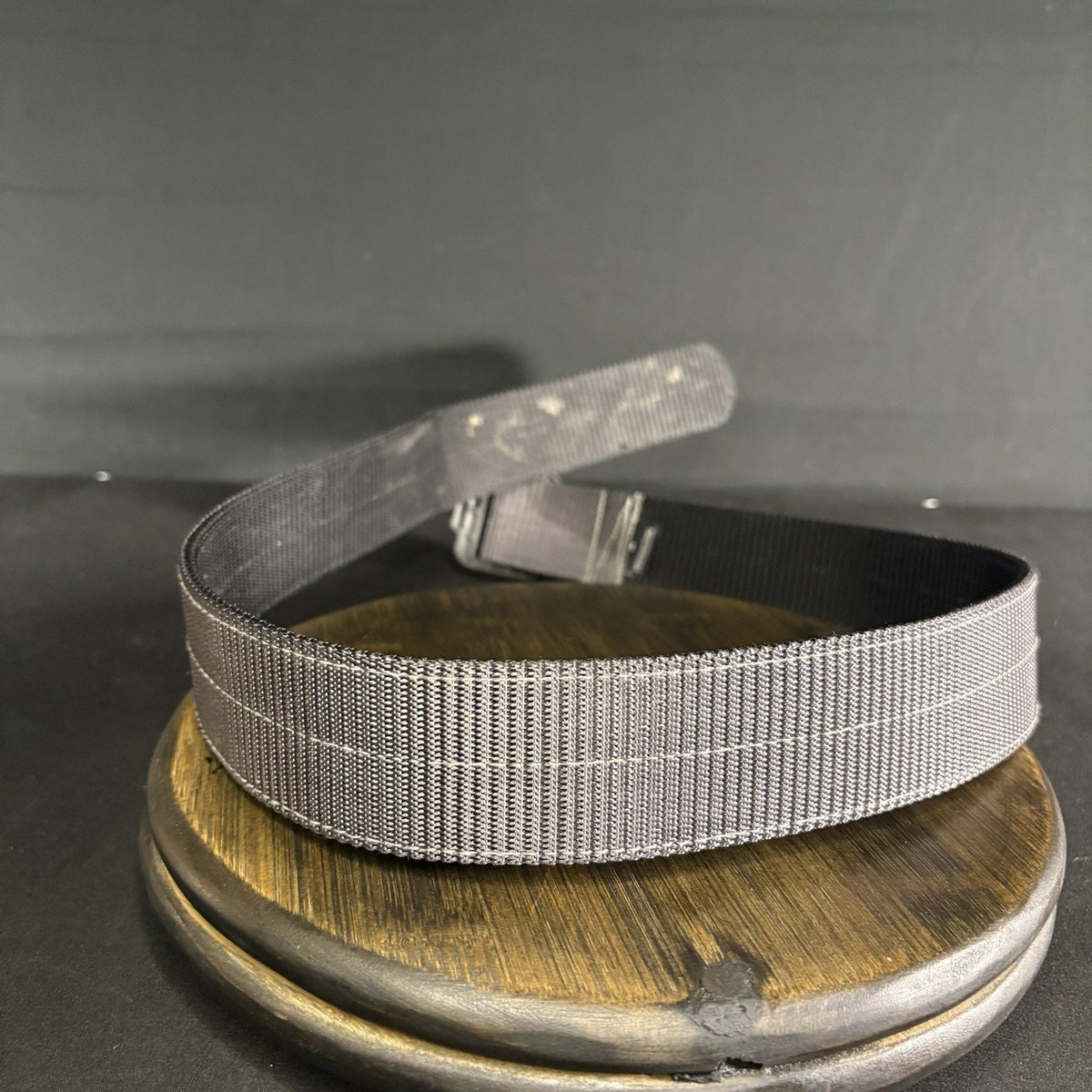 Tru-Spec Tactical Belt Size Medium Nylon Web Black Grey Reversible Heavy Duty