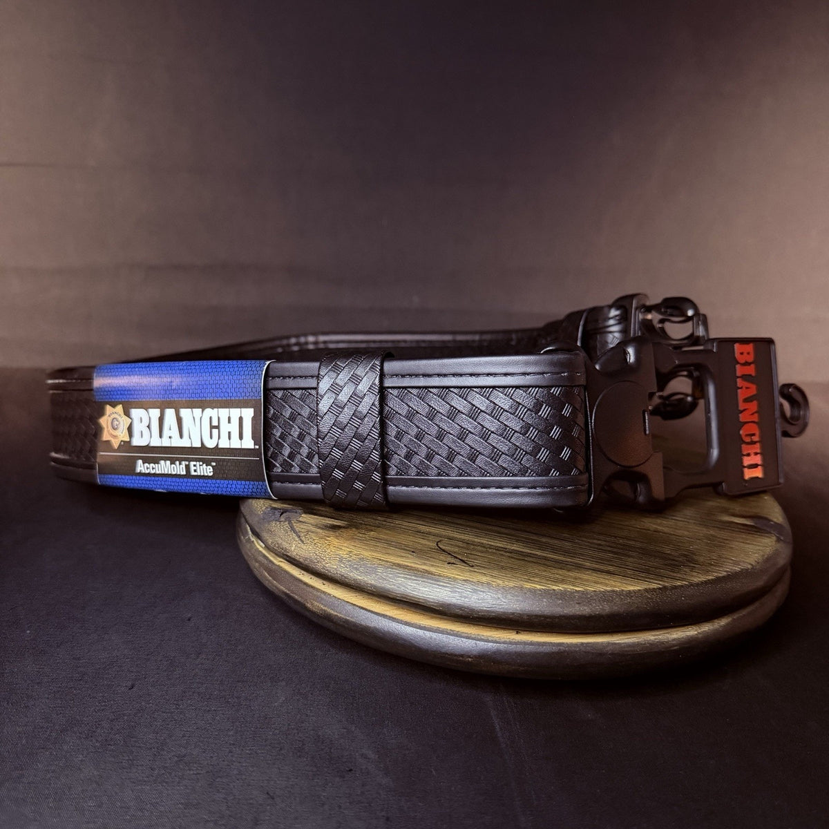 Bianchi 7950 Duty Belt Waist Size Small 28”-32" Basketweave Leather with A Cut