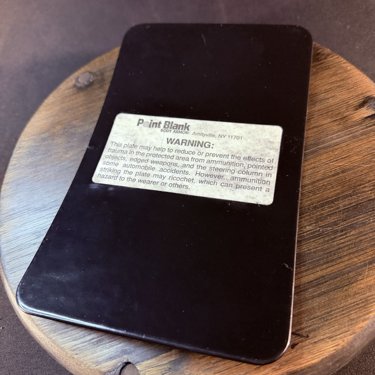 PB Truama Impact Plate 5"x 8" Hard Black Metal Curved Plate