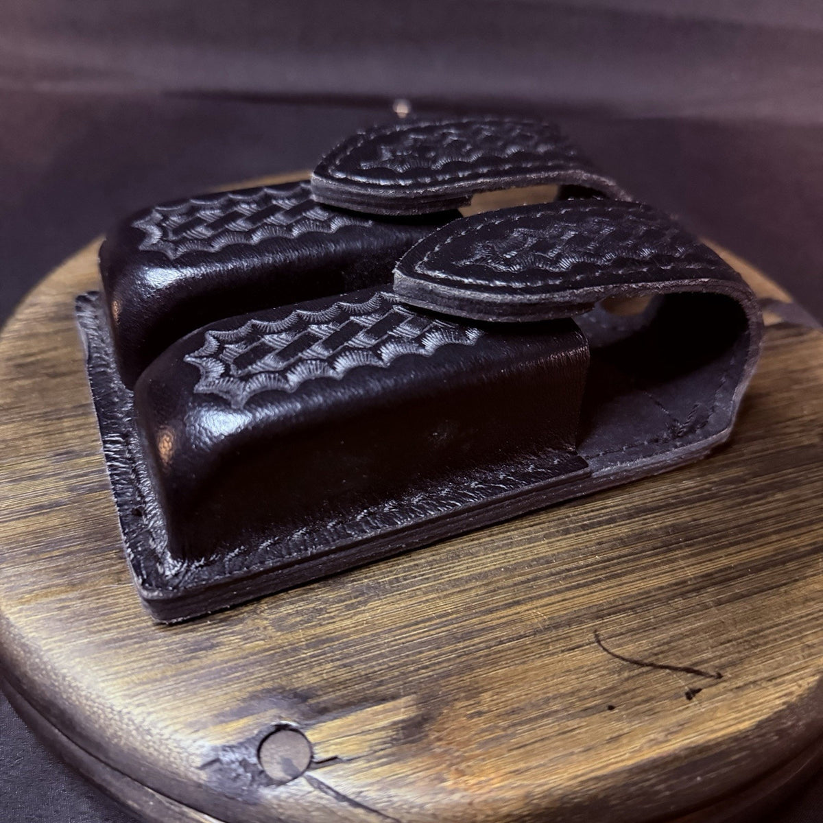 Safariland Double Magazine Pouch GLOCK 20/21 Leather 77 Basketweave Hidden Snap