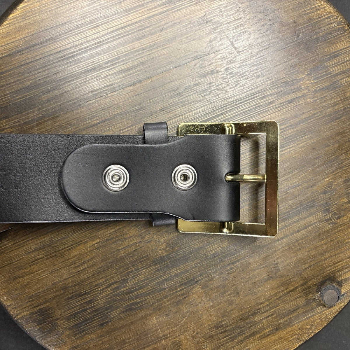 Galls Off Duty Belt Size 42” Plain Black Leather w/ Brass Buckle LP1213 Law Pro