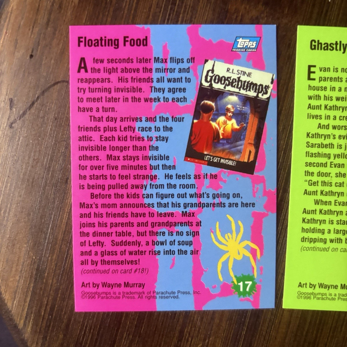 1996 Topps Goosebumps Lot Of (3) "Kids" Trading Cards All High Grade, See Photos