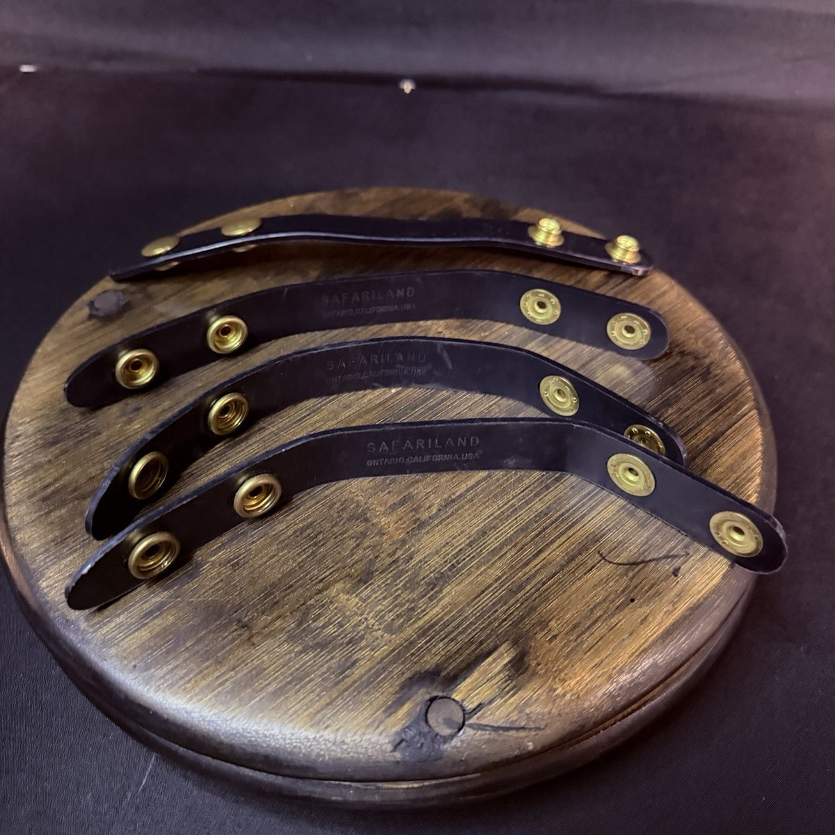 Safariland Belt Keeper 8" Black High Gloss With Brass Snaps Set Of 4