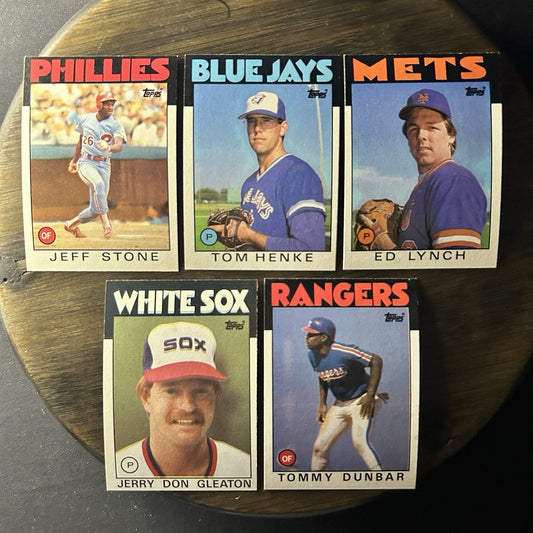 1986 Topps High Grade Cards #686, #333, #68, #447, #559 MLB Baseball (Lot Of 5)