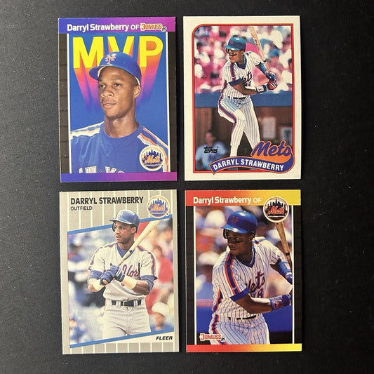 1988 Darryl Strawberry (Lot Of 4) Trading Cards BC-6, #49, #300, #147