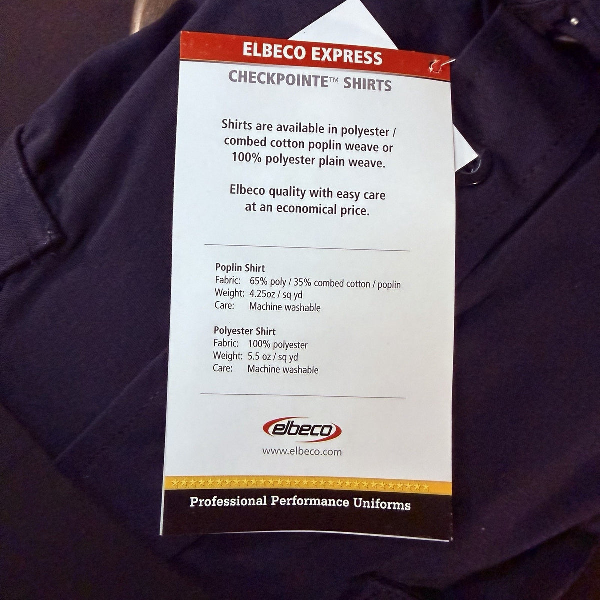 Elbeco Long Sleeve Service Shirt Size 2XL 18.5 Dark Navy Class A Uniform Button