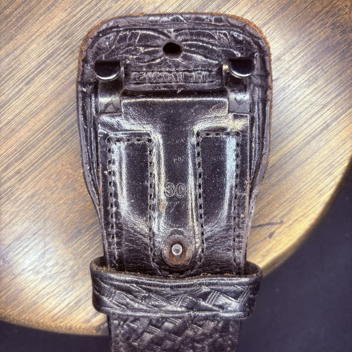 Bianchi Duty Belt (Size 30") Waist Black Basket Weave Leather