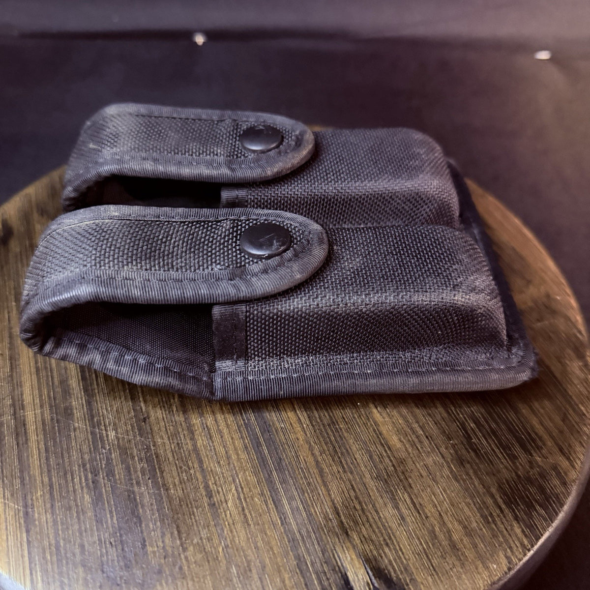 Safariland Double Pistol Magazine Pouch Black Nylon 2.25" Loop Black Snaps 4110
