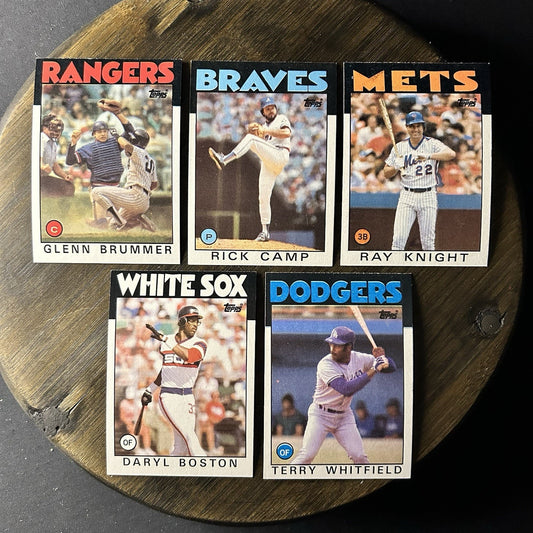 1986 Topps High Grade Cards #616, #319, #27, #139, #318 MLB Baseball (Lot Of 5)