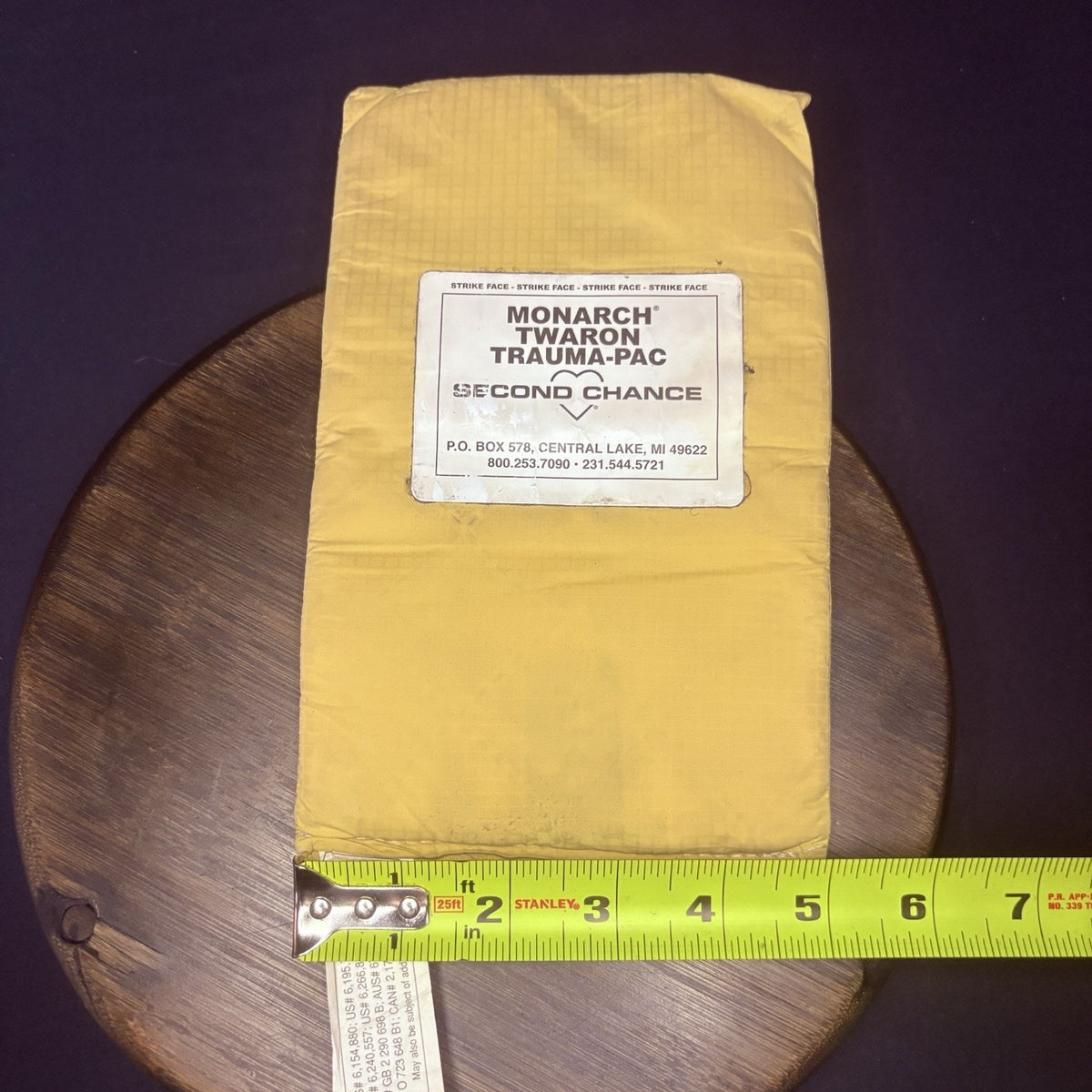 Second Chance Monarch TWARON Trauma Pac Plate 5"x 8" Soft Impact Panel