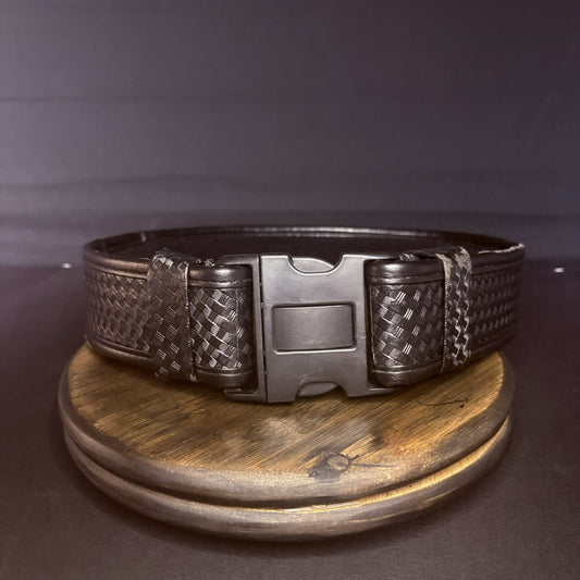 Bianchi 7950 Duty Belt Waist Size Small 28”-32" AccuMold Basketweave Leather