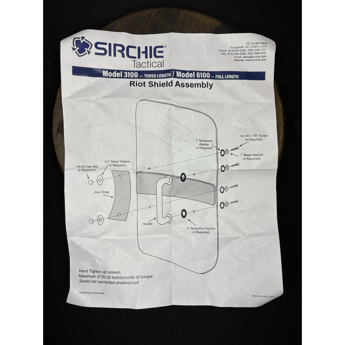Shield By Sirchie Tactical 36”x 20” NIB w/Handles & Strap