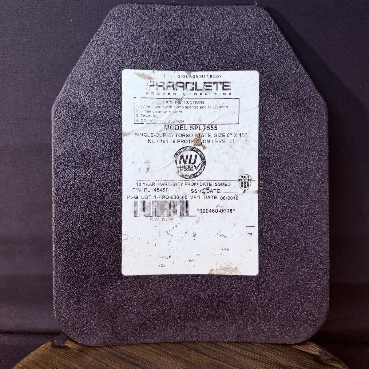 PB Ballistic Steel Plate Level 3 III 8"x 10" Shooters Cut SPLT555 In Warranty