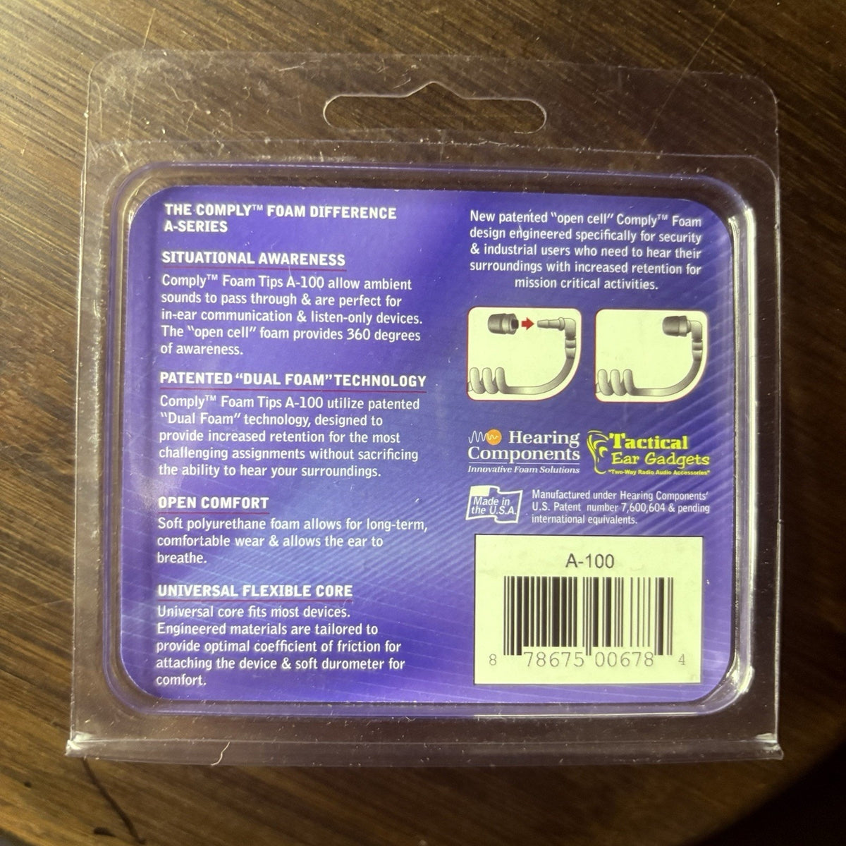 Comply Two Way Earpiece A-100 Memory Foam Ear Tips (3 Pieces)