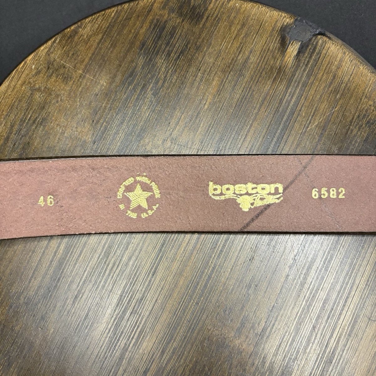 Boston Leather Off Duty Belt Size 46" Brown Basketweave Chrome Buckle 1.5”