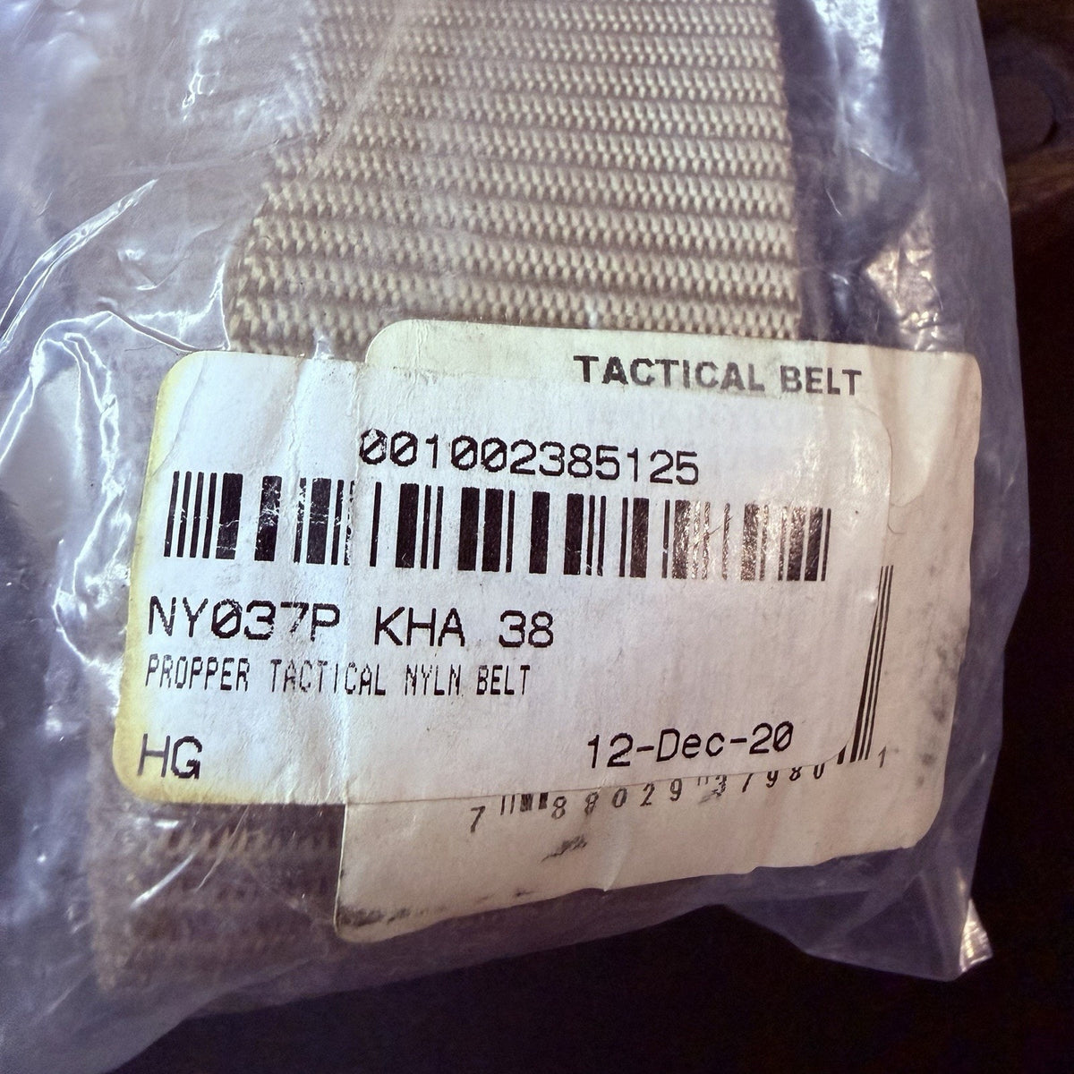 Propper Heavy Duty Tactical Belt Size XL 38" Military 1.5" Khaki Nylon