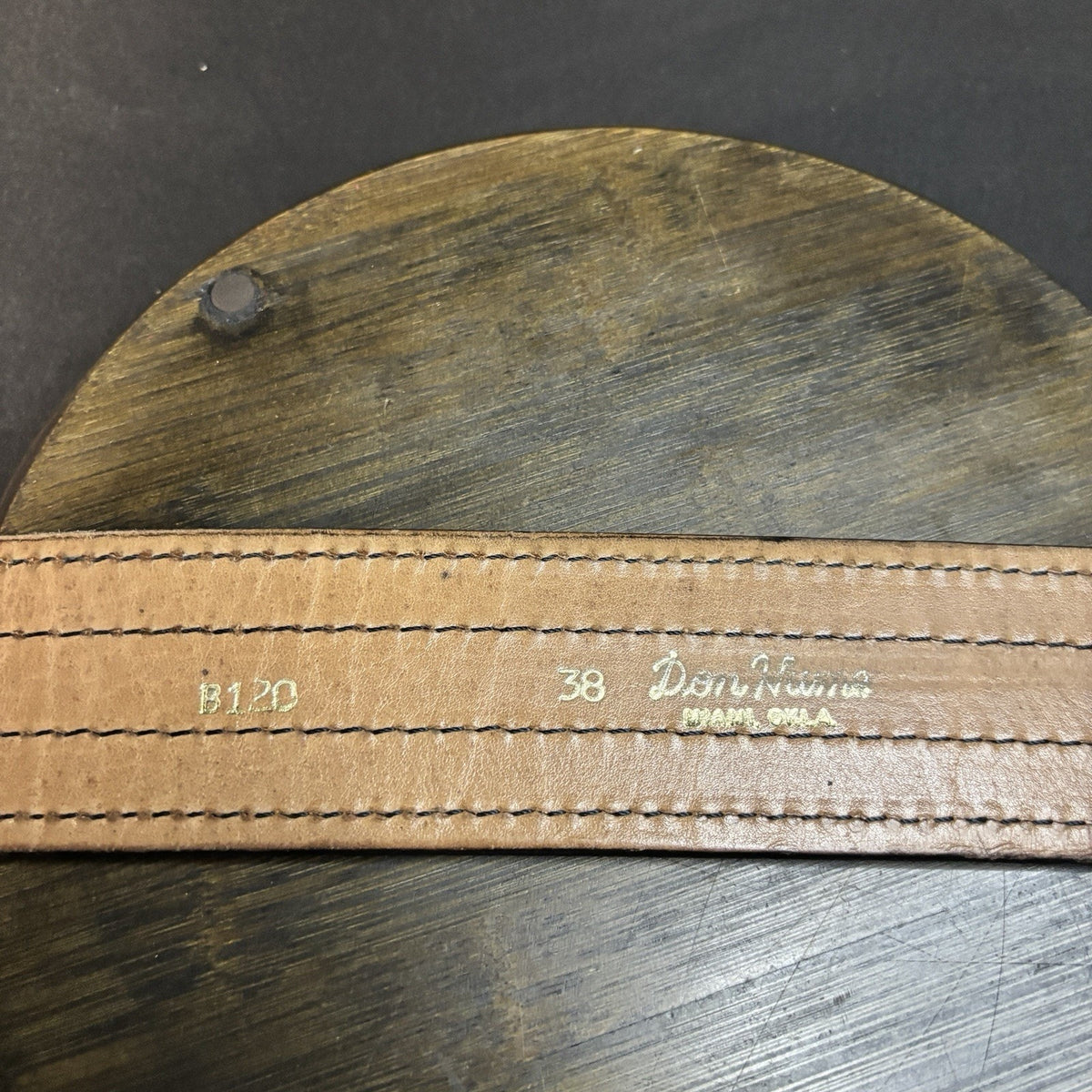 Don Hume Duty Belt Size 38" Hi-Gloss Belt Keeper Quad Stitched Leather B120 2.25