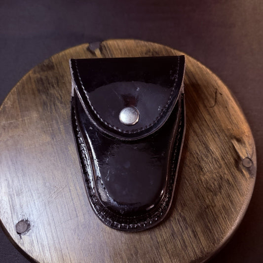Gould & Goodrich Handuff Case Black High Gloss Leather Nickle Snap H71