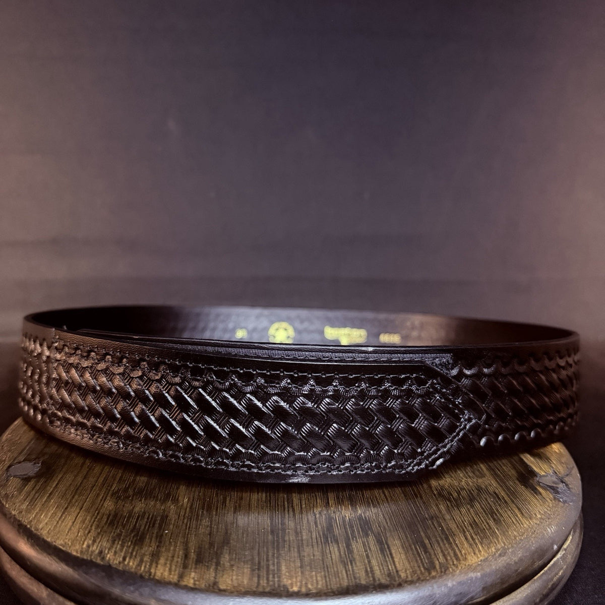 Boston Leather Hook & Loop Duty Belt Size 38" Basketweave Leather 1.75" 6635