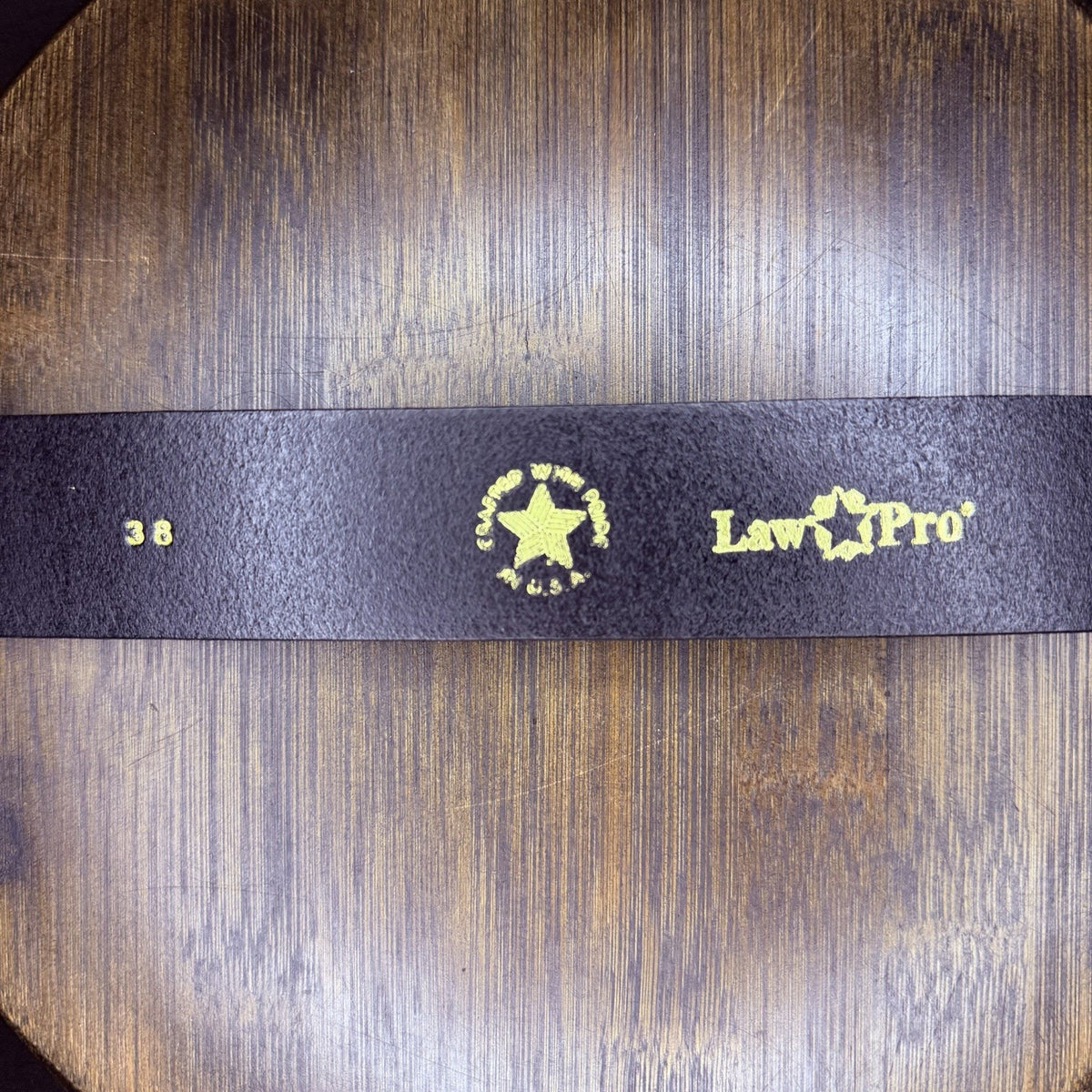 Law Pro Garrison Belt Size 38" Plain Black 1.5", Nickel Buckle USA Made LP006