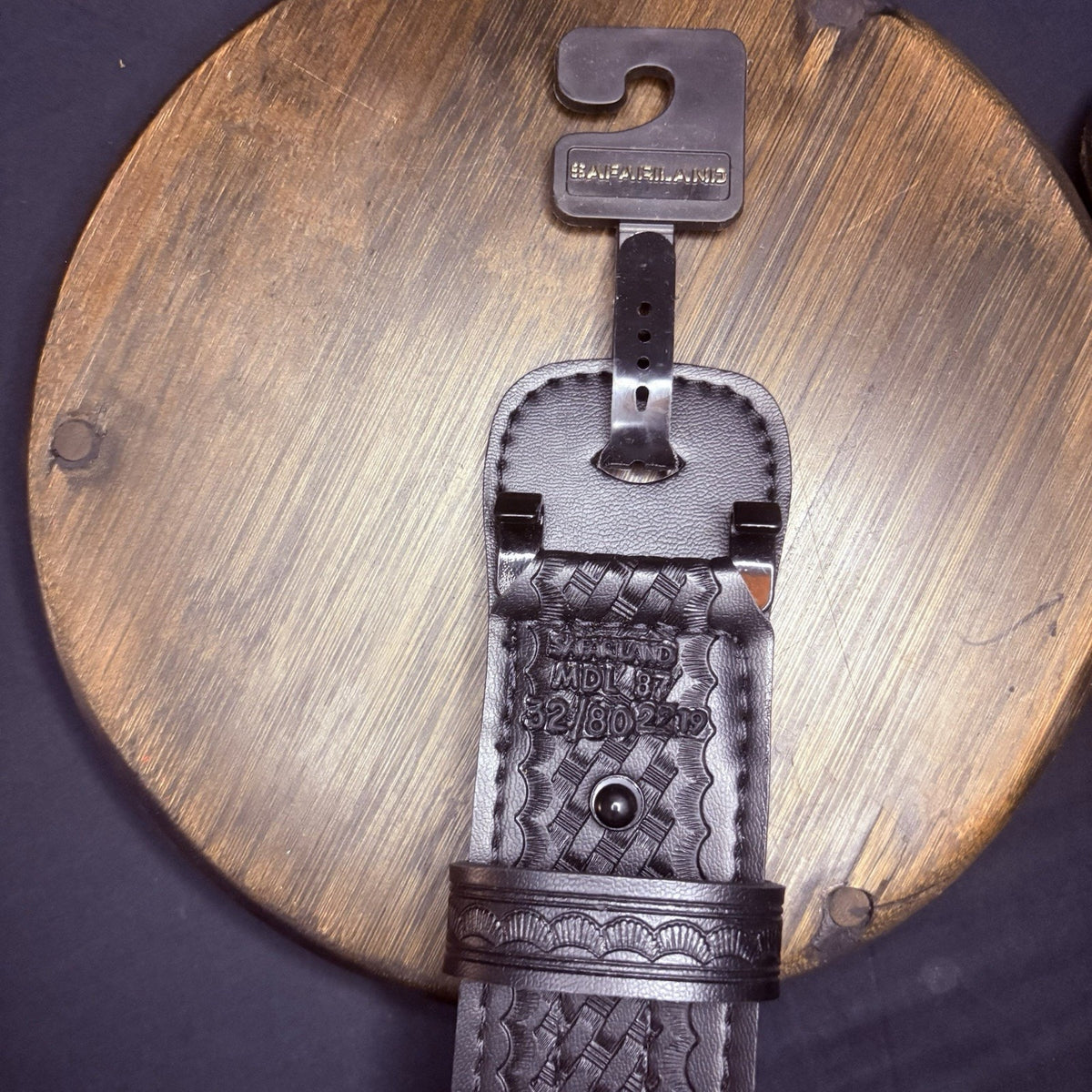 Safariland Model 87 Duty Belt - Size 32 - Sued Lined Basketweave - Black/Chrome