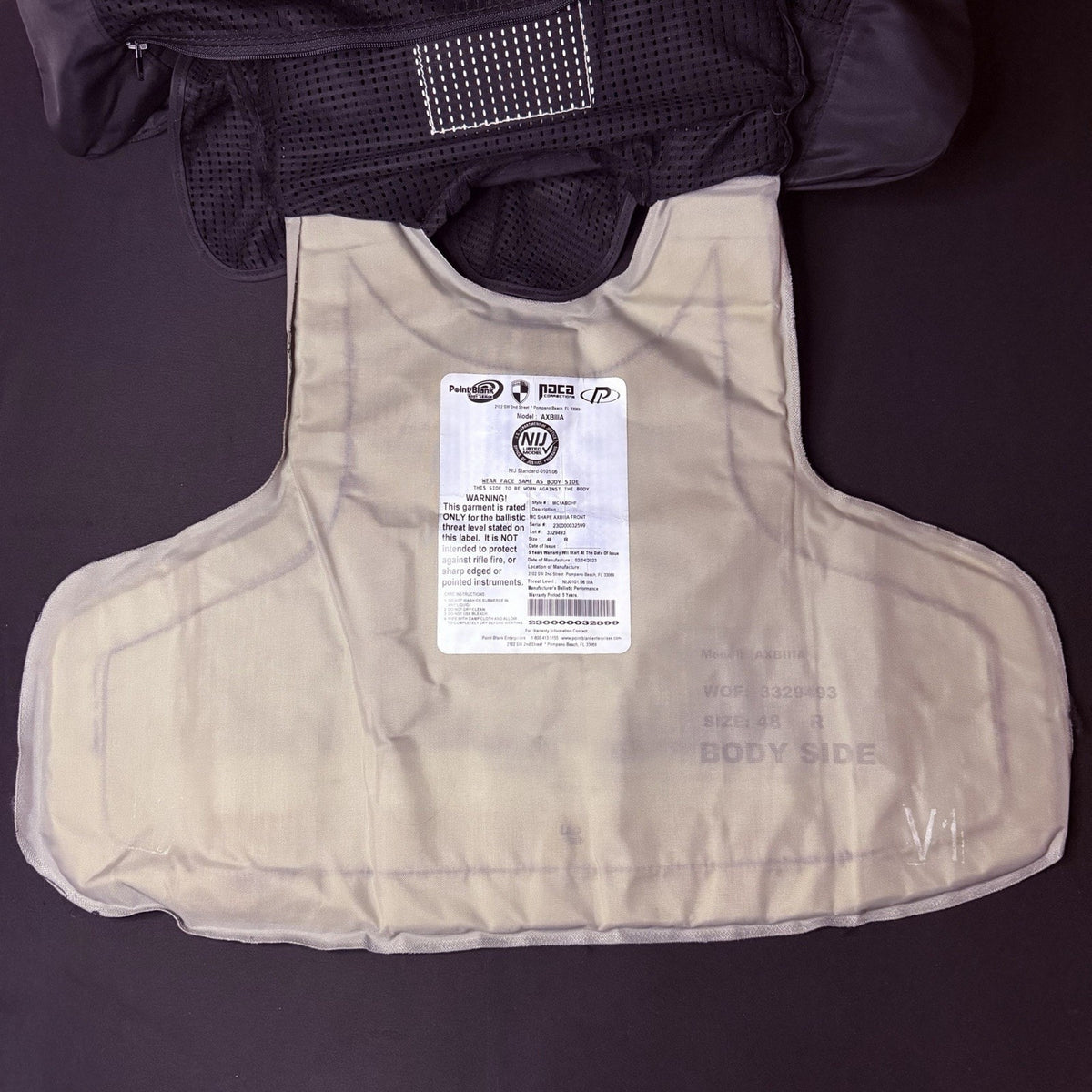 PB Armor 3A Ballistic 2023 Vest Size Large AXBIIIA Concealable IIIA Carrier 48R