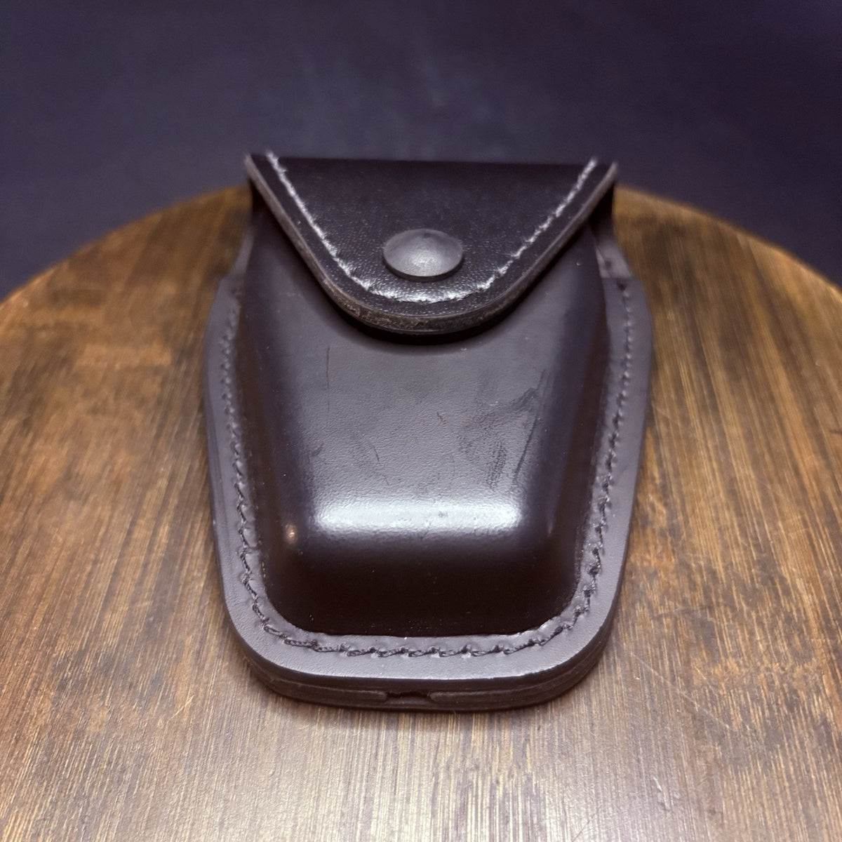 Safariland 190 Handcuff Pouch Plain Black Leather Black Snap Duty Belt Case