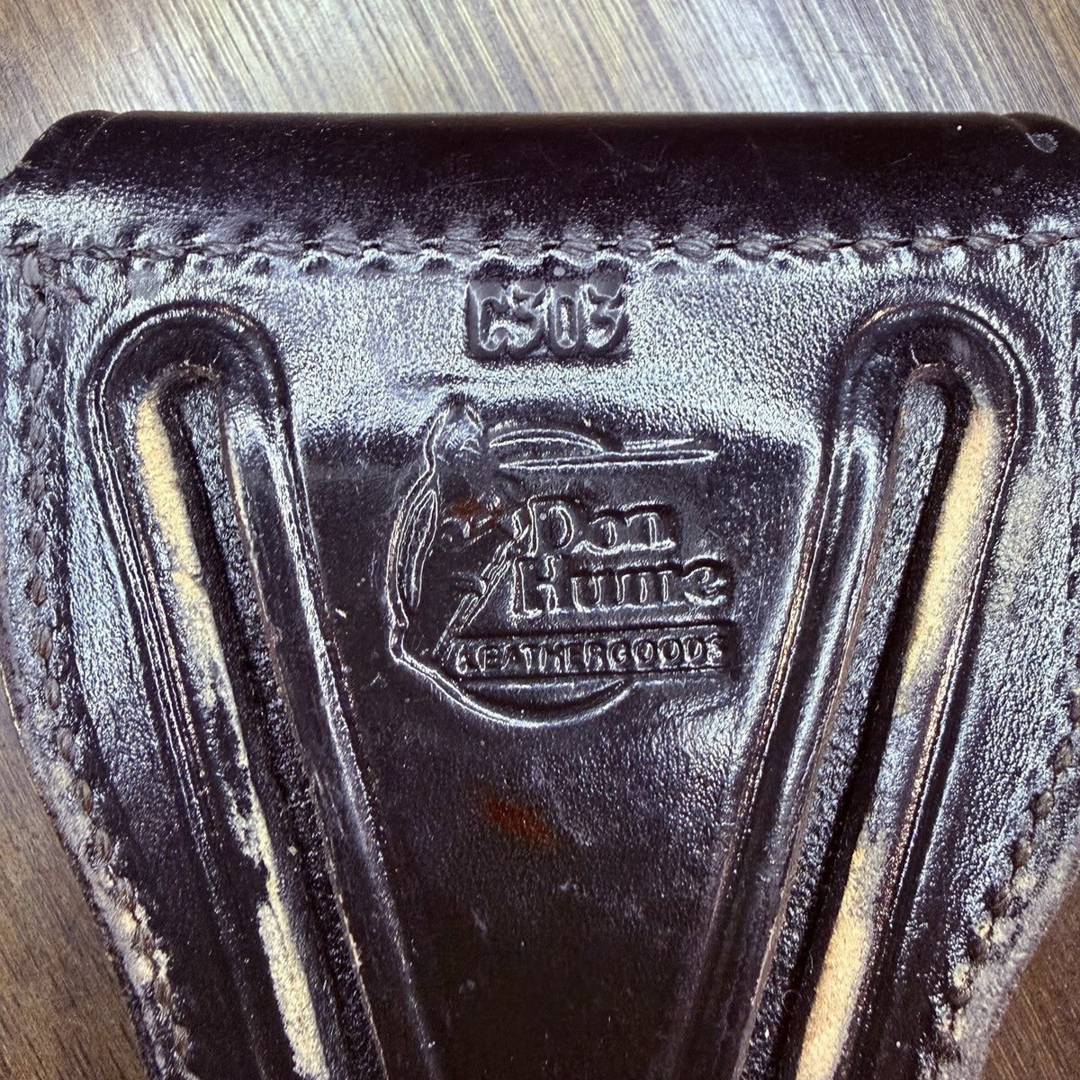 Don Hume Handcuff Case Brass Snap Plain Black Leather Model C303