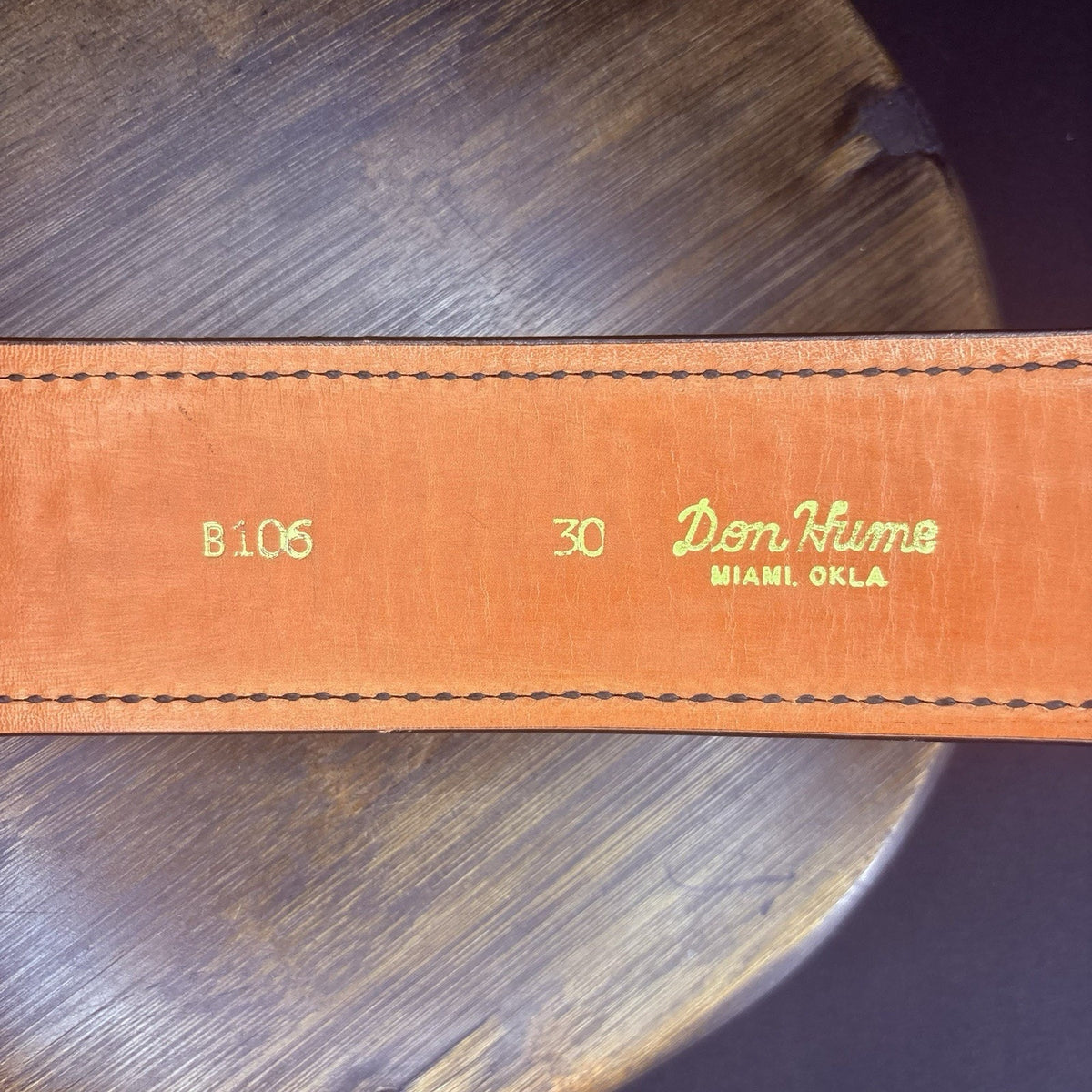 Don Hume Duty Belt Size 30" B106 Basketweave Black Leather Brass Buckle