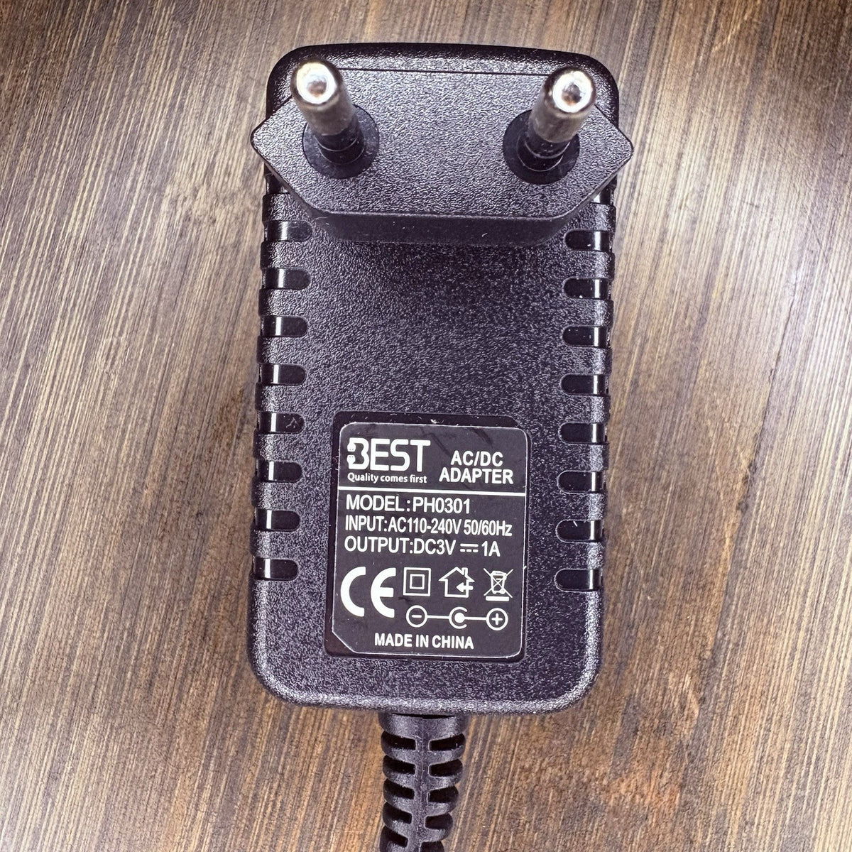 AC110-240V Input European Plug-In Charger DC3V Output, 1A Output Mo.PH0301