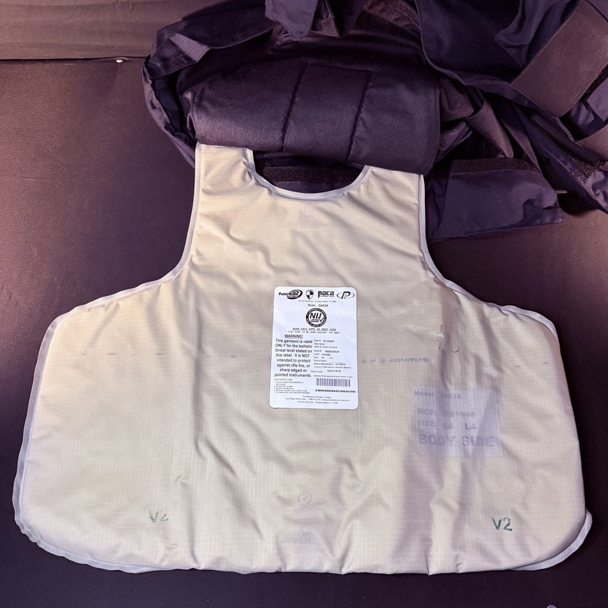 PB Tactical 3A Carrier Vest Size XXL 54Long Blue Ballistic IIIA w/Vented Padding