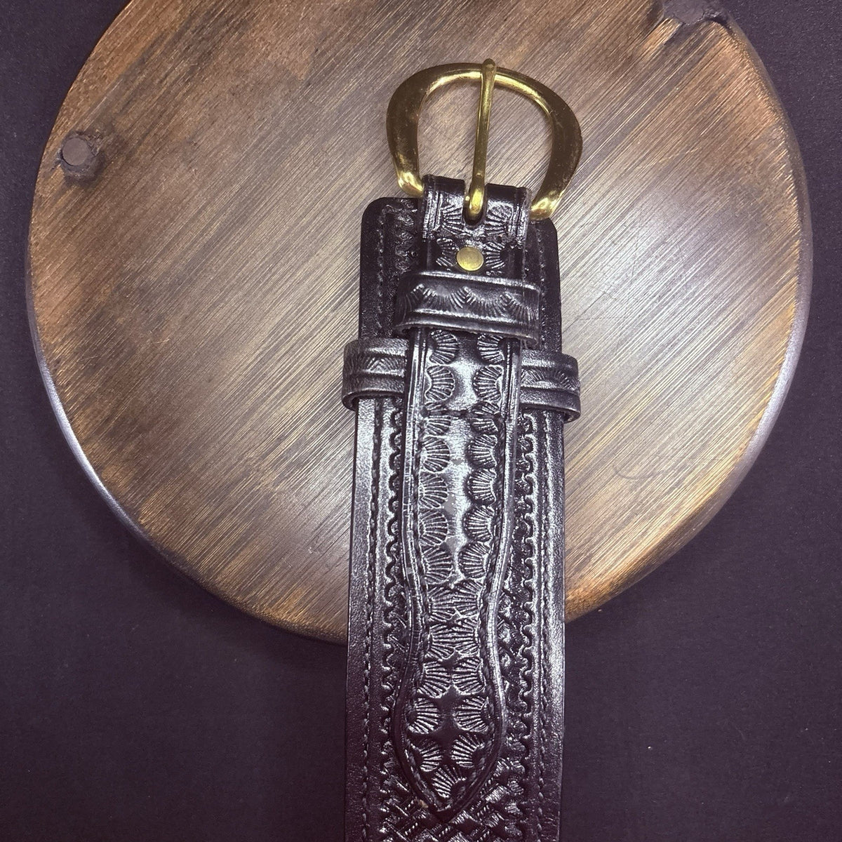 Don Hume Duty Belt Size 30" B106 Basketweave Black Leather Brass Buckle