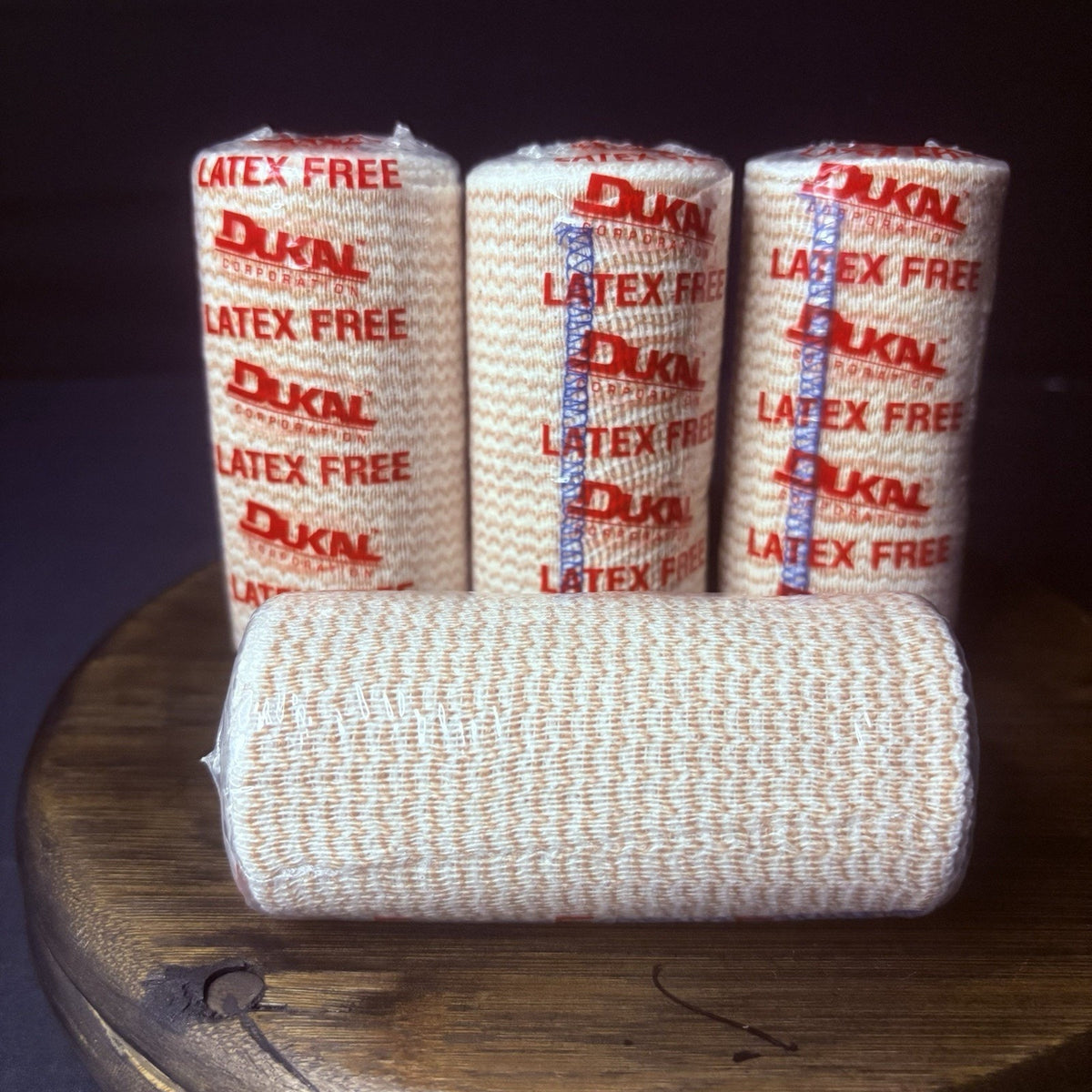 Dukal Elastic Bandage Wrap 4"x 4.5 Yards Latex Free Sealed Rolls Pack Of 4
