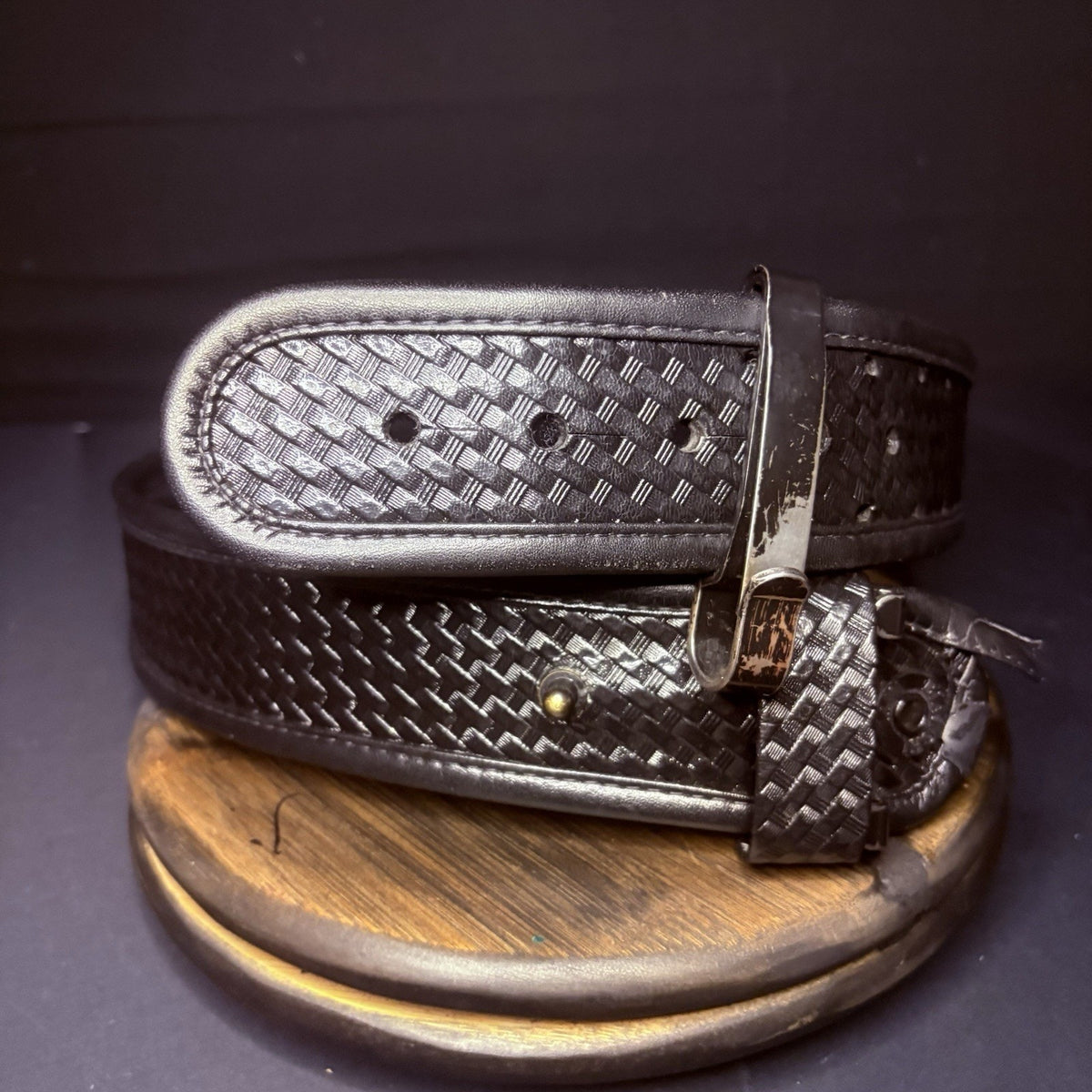 Bianchi Duty Belt Size 34" AccuMold 7960 w/Keyring Holder Basketweave Leather
