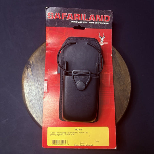 Safariland Swivel Radio Carrier 762-5-2 Plain Black Leather 1.65"x 2.25"x 3.50"