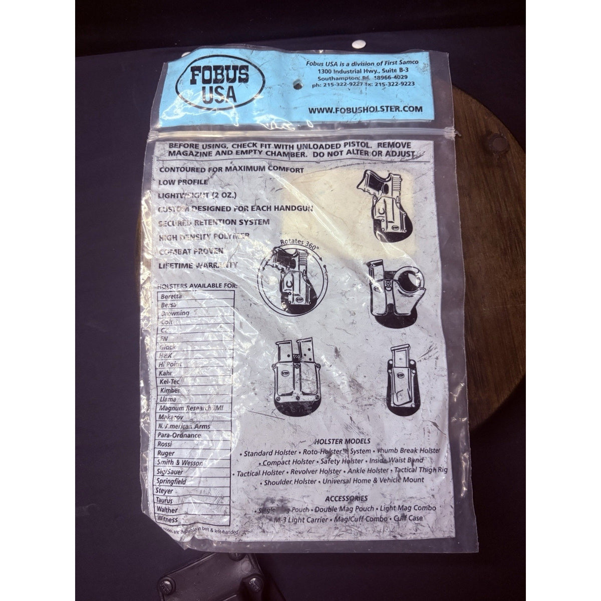 Fobus Magazine Pouch for Single Stack H&K .45 Cal Magazines S&W99 .45 OWB