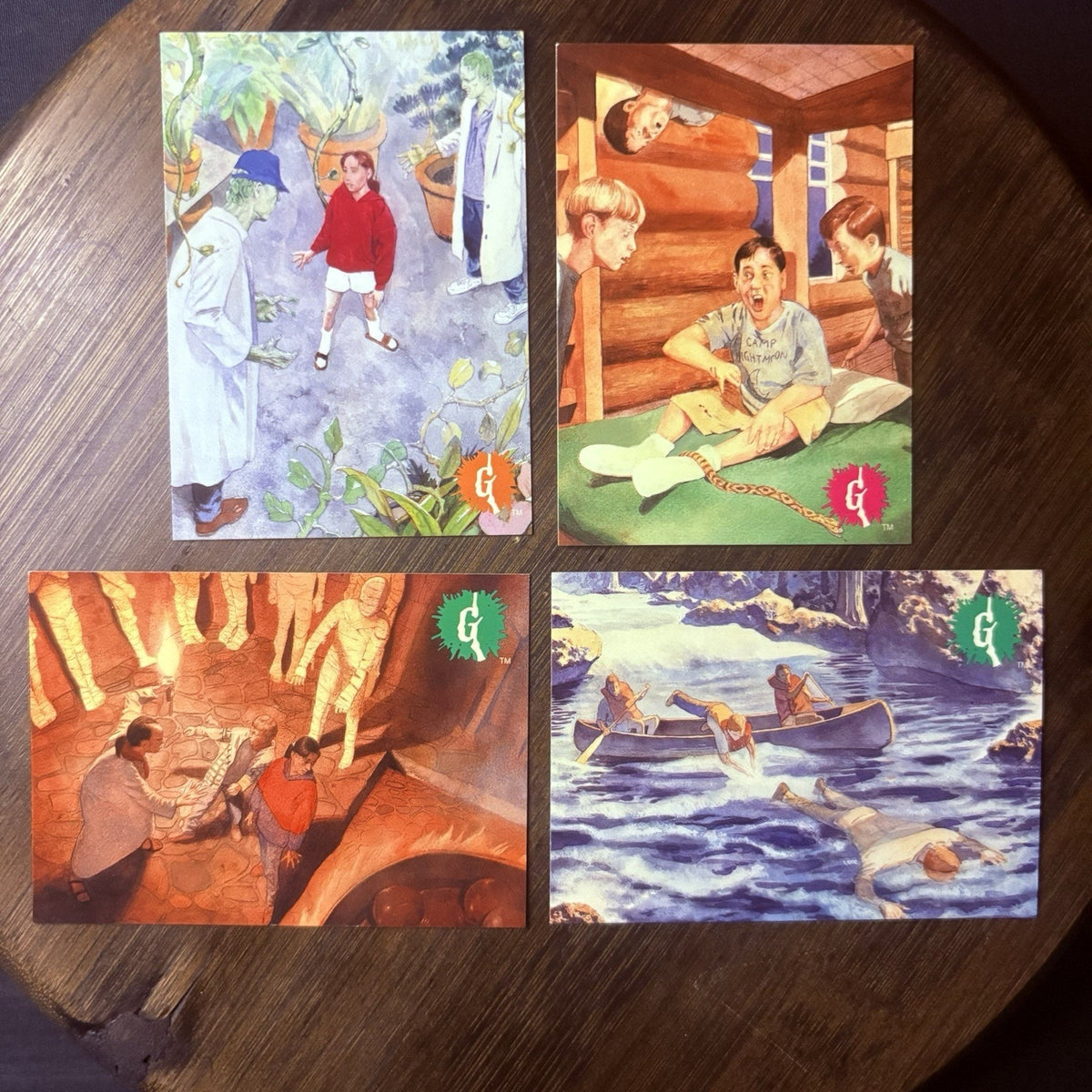 1996 Topps Goosebumps Lot Of (2) "Camp" Trading Cards All High Grade, See Photos