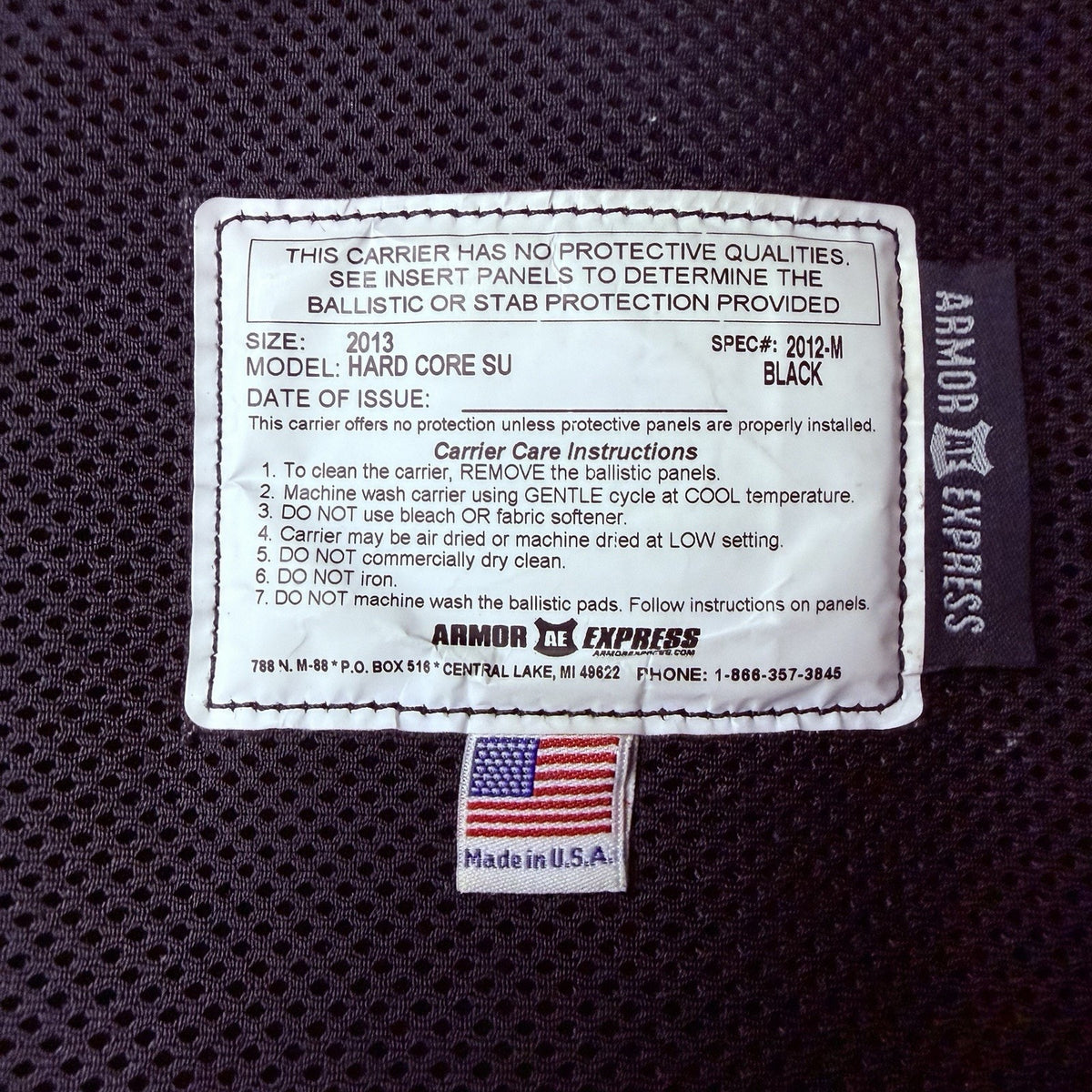 Armor Express Women's 3A Tactical Plate Carrier Size Small Ballistic IIIA Vest