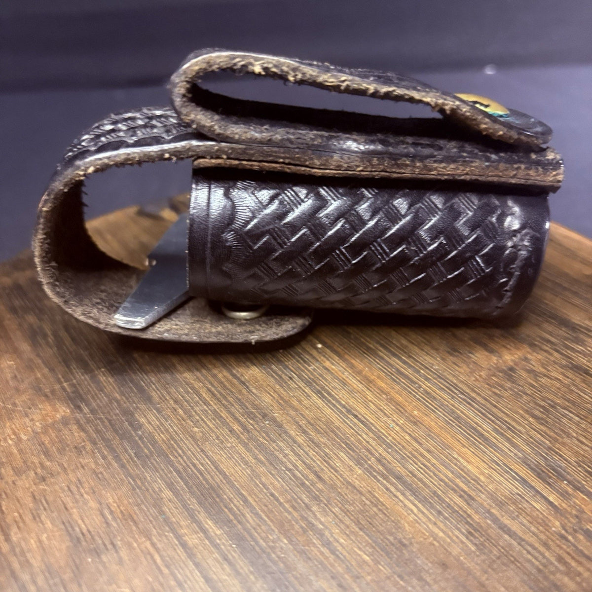 Tex Shoemaker Pepper Spray Pouch 92A M3 Vintage Leather Basketweave 5" USA Made