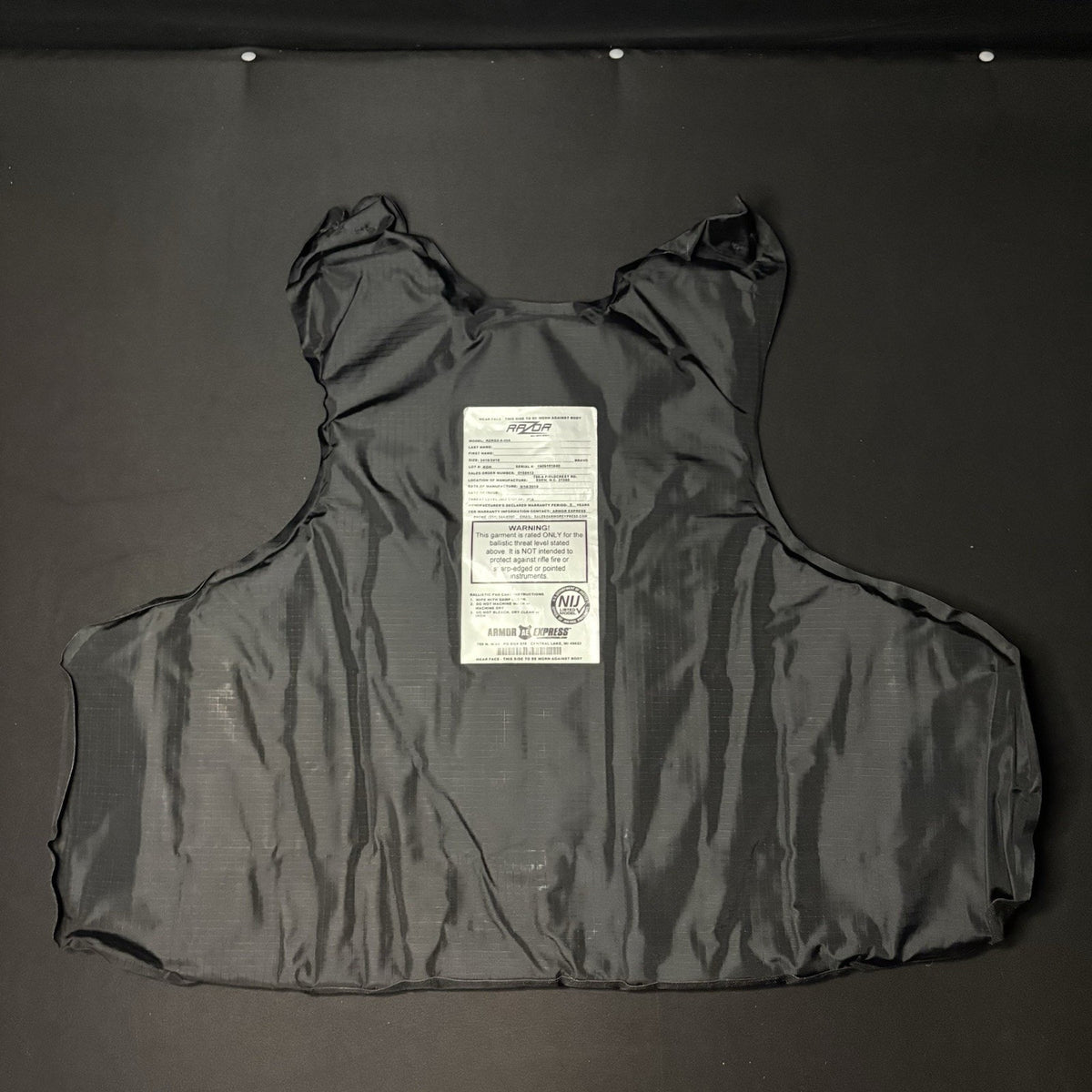 Armor Express RAZOR 3A Tactical Carrier Size XL Long IIIA Ballistic Vest 2019