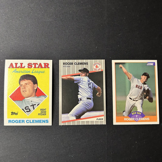 Roger Clemens All Star #394 (Lot Of 3) Cards 1988-1989 Topps, Fleer, Score
