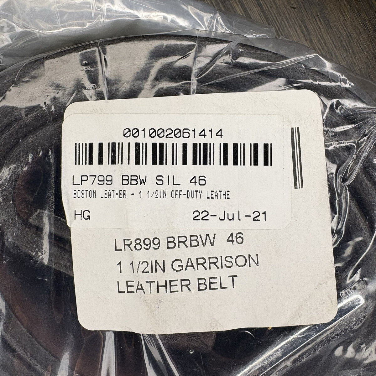 Boston Leather Off Duty Belt Size 46" Brown Basketweave Chrome Buckle 1.5”