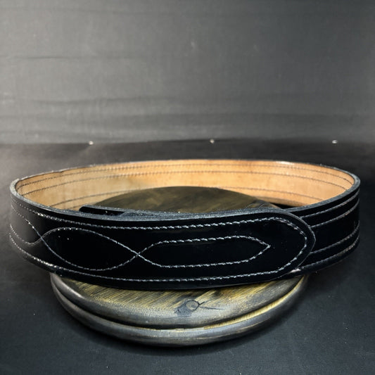 Safariland 94P Duty Belt Size 34" Hook & Loop Belt Leather 2.25 Black Hi-Gloss